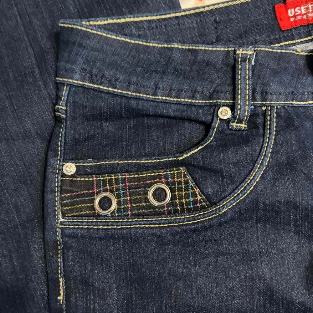 USED Jeans Basic & Informal Collection Low Rise Bootcut Embroidered Denim - Picture 4 of 5